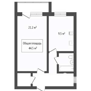 1-к квартира, вторичка, 40м2, 5/6 этаж