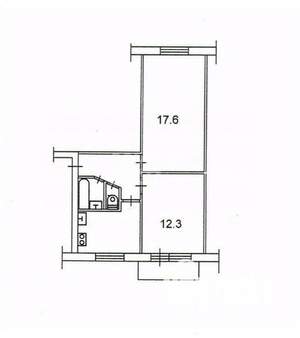 2-к квартира, вторичка, 43м2, 4/5 этаж