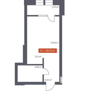 Студия квартира, вторичка, 28м2, 5/30 этаж