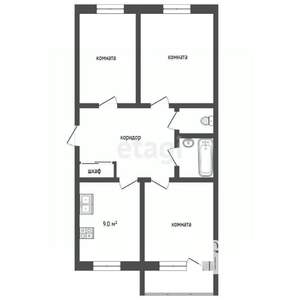 3-к квартира, вторичка, 64м2, 2/5 этаж
