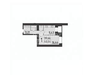 1-к квартира, вторичка, 40м2, 15/17 этаж