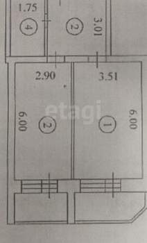 1-к квартира, вторичка, 61м2, 2/5 этаж