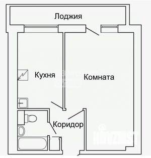 1-к квартира, вторичка, 29м2, 1/10 этаж