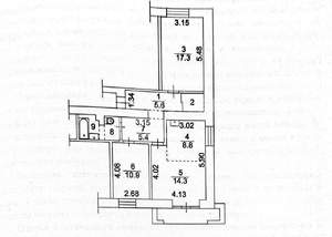3-к квартира, вторичка, 71м2, 6/9 этаж