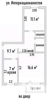 2-к квартира, вторичка, 49м2, 5/5 этаж
