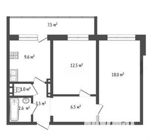 2-к квартира, вторичка, 52м2, 11/15 этаж