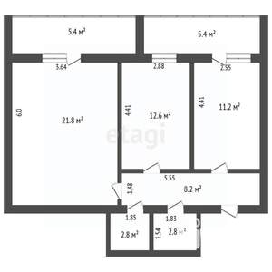 2-к квартира, вторичка, 59м2, 4/15 этаж