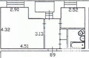 2-к квартира, вторичка, 33м2, 9/9 этаж