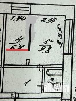 2-к квартира, вторичка, 23м2, 1/5 этаж