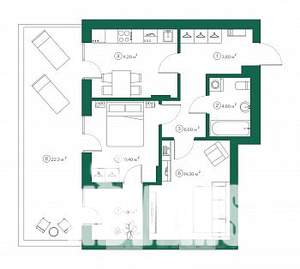 2-к квартира, строящийся дом, 60м2, 1/9 этаж
