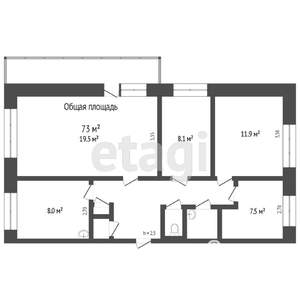 3-к квартира, вторичка, 67м2, 10/10 этаж