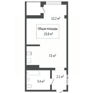 Студия квартира, вторичка, 25м2, 7/10 этаж