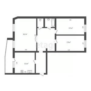 3-к квартира, вторичка, 104м2, 4/5 этаж