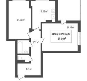2-к квартира, вторичка, 55м2, 15/17 этаж