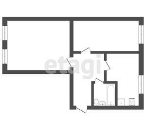 2-к квартира, вторичка, 47м2, 2/2 этаж