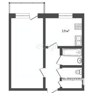 1-к квартира, вторичка, 30м2, 4/5 этаж
