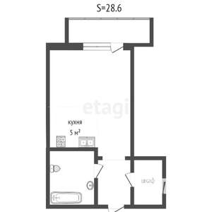Студия квартира, вторичка, 30м2, 13/18 этаж