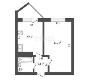 1-к квартира, вторичка, 34м2, 7/10 этаж