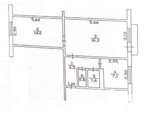 2-к квартира, вторичка, 44м2, 5/5 этаж