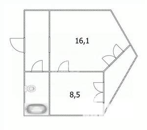 1-к квартира, вторичка, 33м2, 2/9 этаж