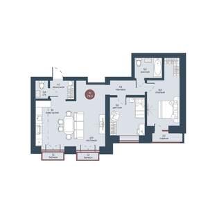 3-к квартира, строящийся дом, 79м2, 5/7 этаж