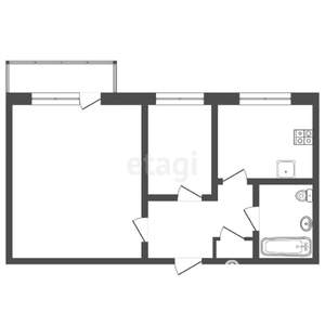 2-к квартира, вторичка, 43м2, 3/5 этаж