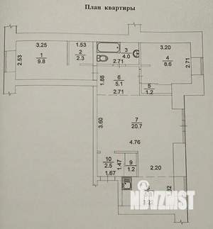 3-к квартира, вторичка, 64м2, 9/9 этаж