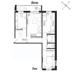 3-к квартира, вторичка, 84м2, 6/17 этаж