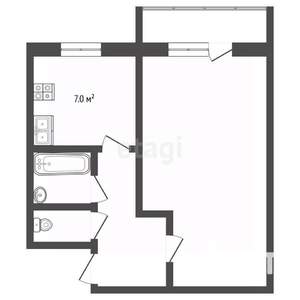 1-к квартира, вторичка, 32м2, 2/5 этаж