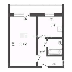 1-к квартира, вторичка, 36м2, 2/9 этаж