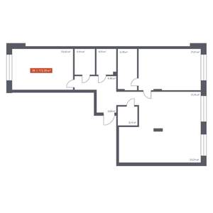 3-к квартира, строящийся дом, 113м2, 2/30 этаж