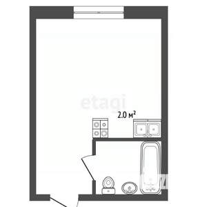 Студия квартира, вторичка, 18м2, 1/2 этаж