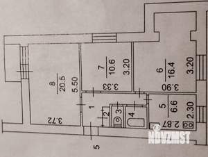3-к квартира, вторичка, 64м2, 1/9 этаж