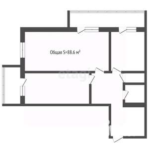 3-к квартира, вторичка, 89м2, 1/12 этаж