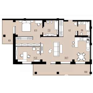 3-к квартира, вторичка, 105м2, 17/18 этаж