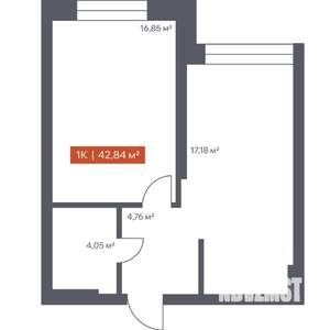 1-к квартира, вторичка, 43м2, 2/30 этаж