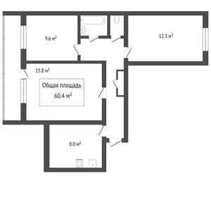 3-к квартира, вторичка, 74м2, 9/17 этаж