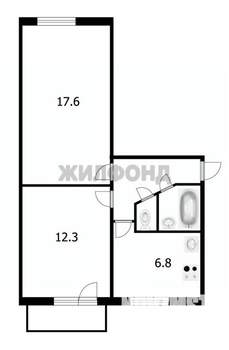 2-к квартира, вторичка, 44м2, 4/5 этаж