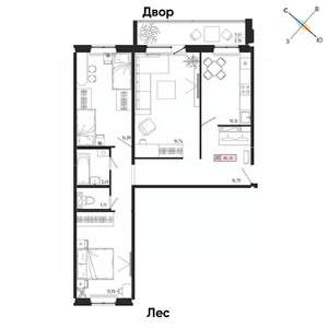 3-к квартира, вторичка, 84м2, 15/17 этаж