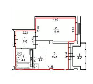 1-к квартира, вторичка, 37м2, 9/18 этаж