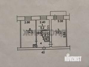 2-к квартира, вторичка, 45м2, 2/5 этаж