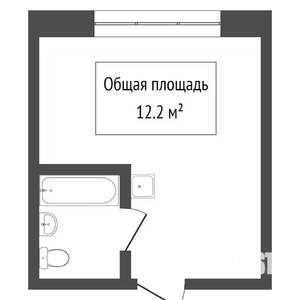Студия квартира, вторичка, 12м2, 3/4 этаж
