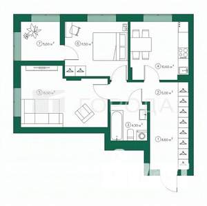 1-к квартира, вторичка, 35м2, 2/8 этаж