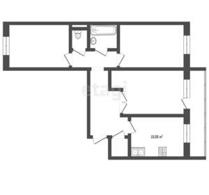 3-к квартира, вторичка, 82м2, 17/17 этаж