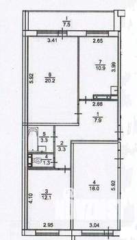 3-к квартира, вторичка, 60м2, 16/17 этаж