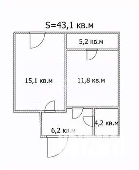 1-к квартира, вторичка, 43м2, 10/17 этаж