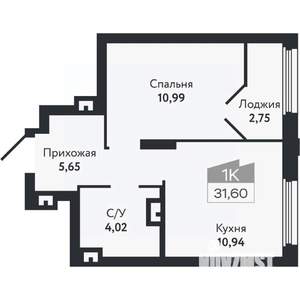 1-к квартира, вторичка, 32м2, 7/26 этаж