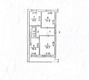 3-к квартира, вторичка, 56м2, 3/6 этаж