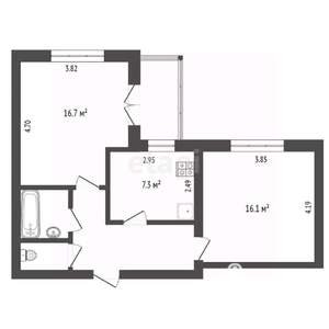 2-к квартира, вторичка, 52м2, 2/9 этаж