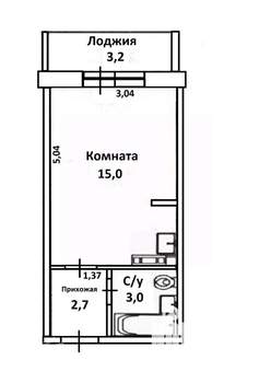 Студия квартира, вторичка, 21м2, 5/10 этаж